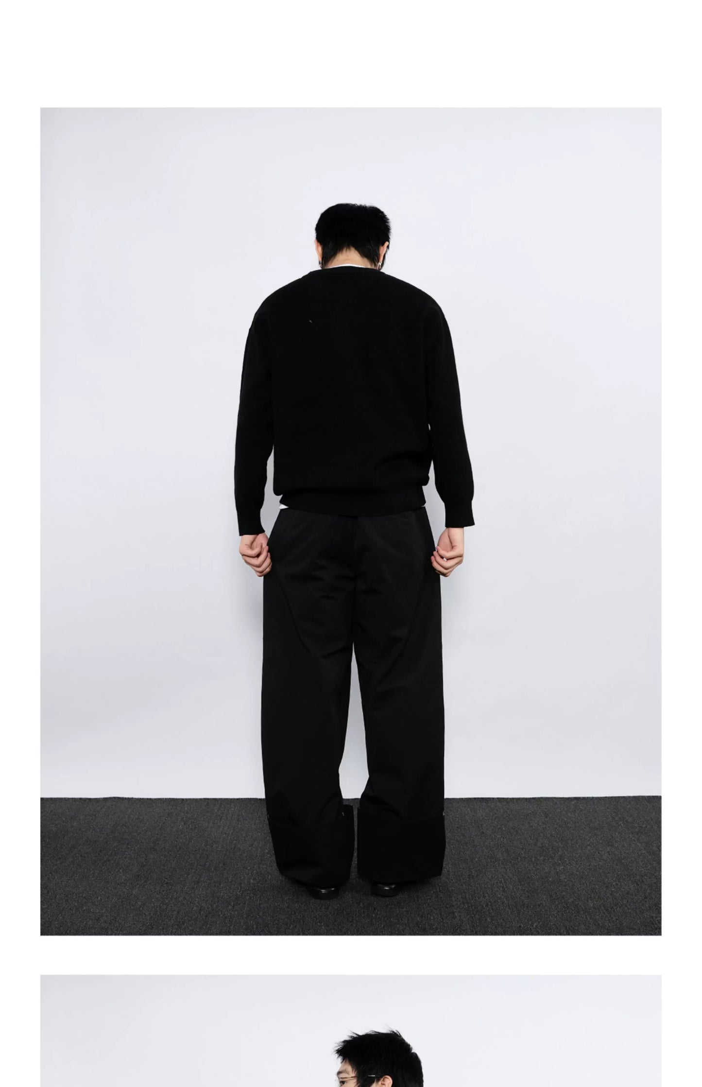 STURDY WIDE-CUFF CASUAL PANTS