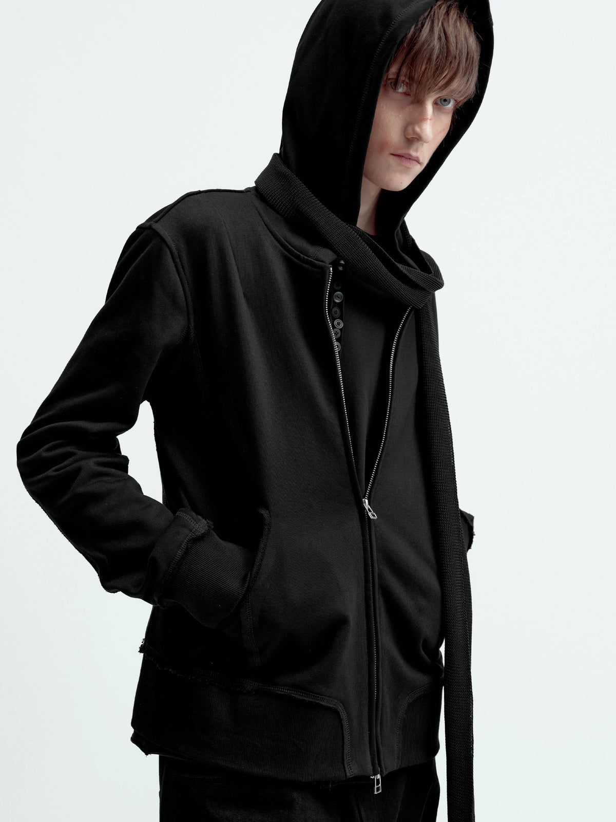 ZIPPERED SLIM-FIT HOODIE