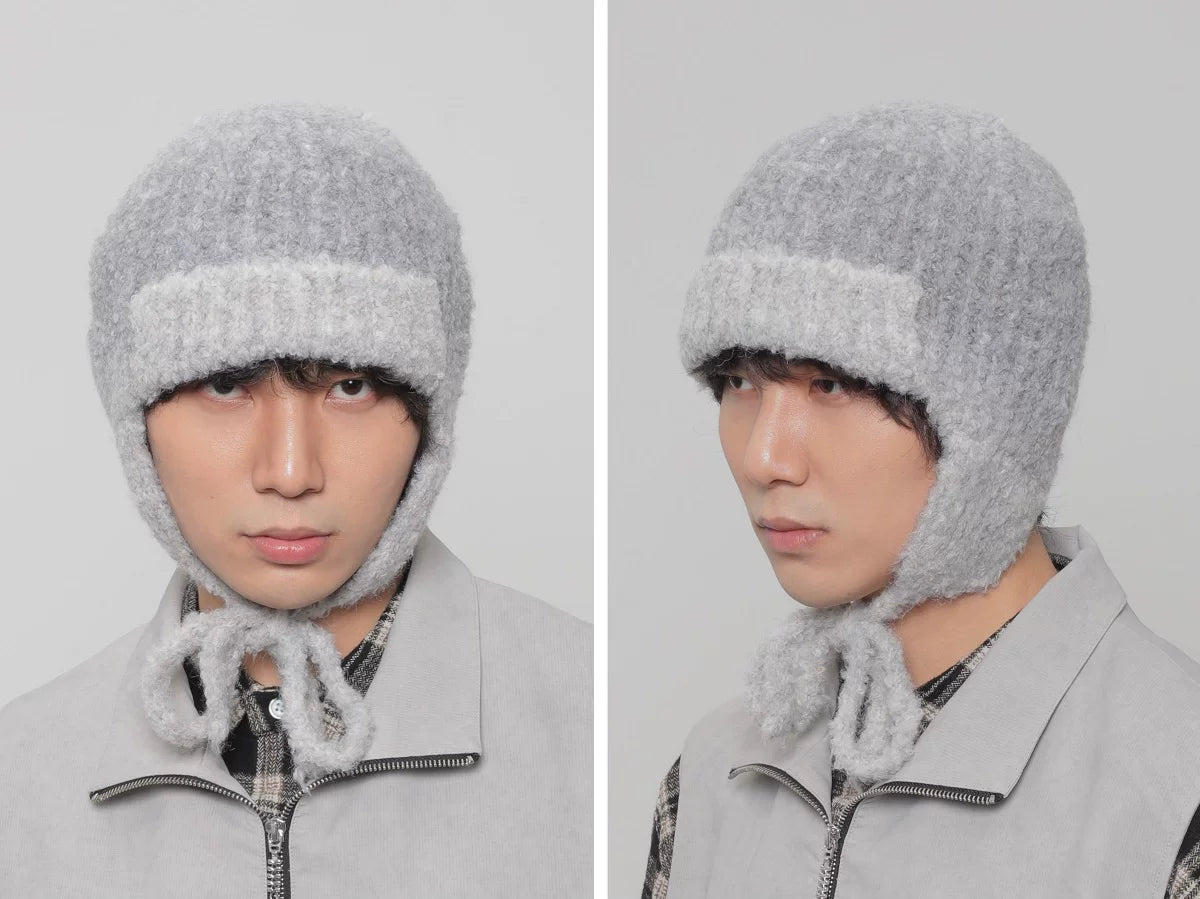 MELANGE EARFLAP KNIT CAP 19