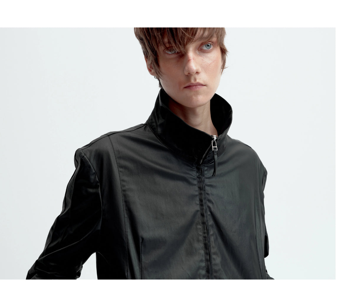 WAX COATED STAND-UP JACKET