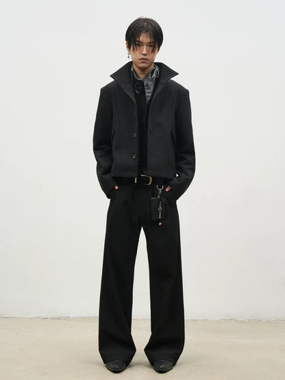 VINTAGE TWEED STAND COLLAR JACKET