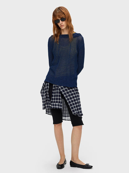WASHI BLEND SHEER KNIT HOODIE 4