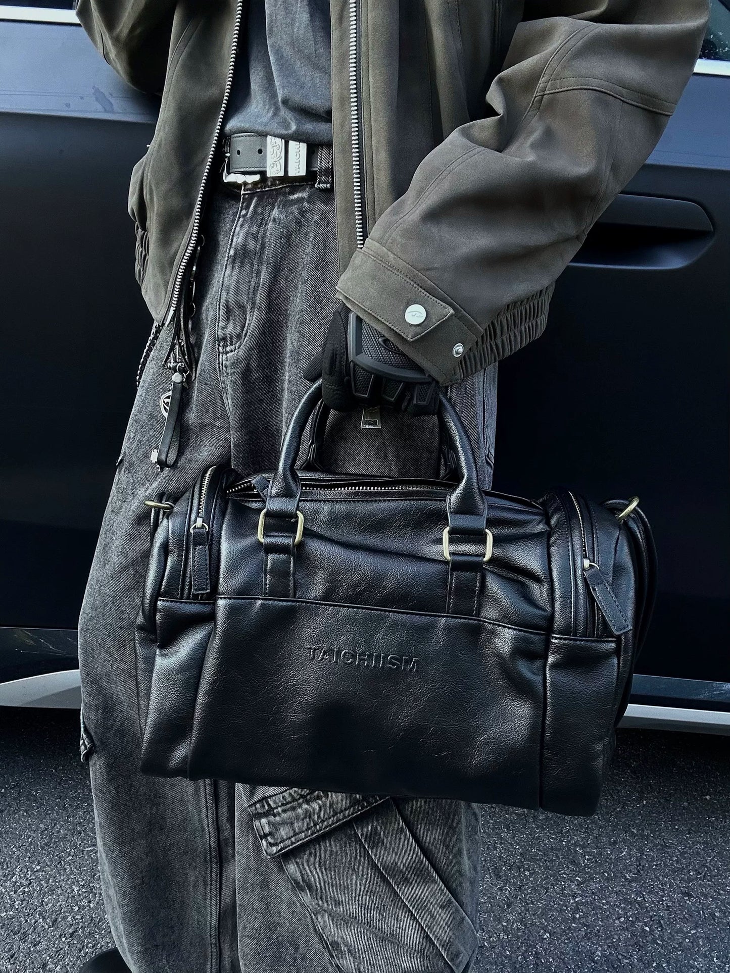 RETRO LEATHER MINI BOSTON