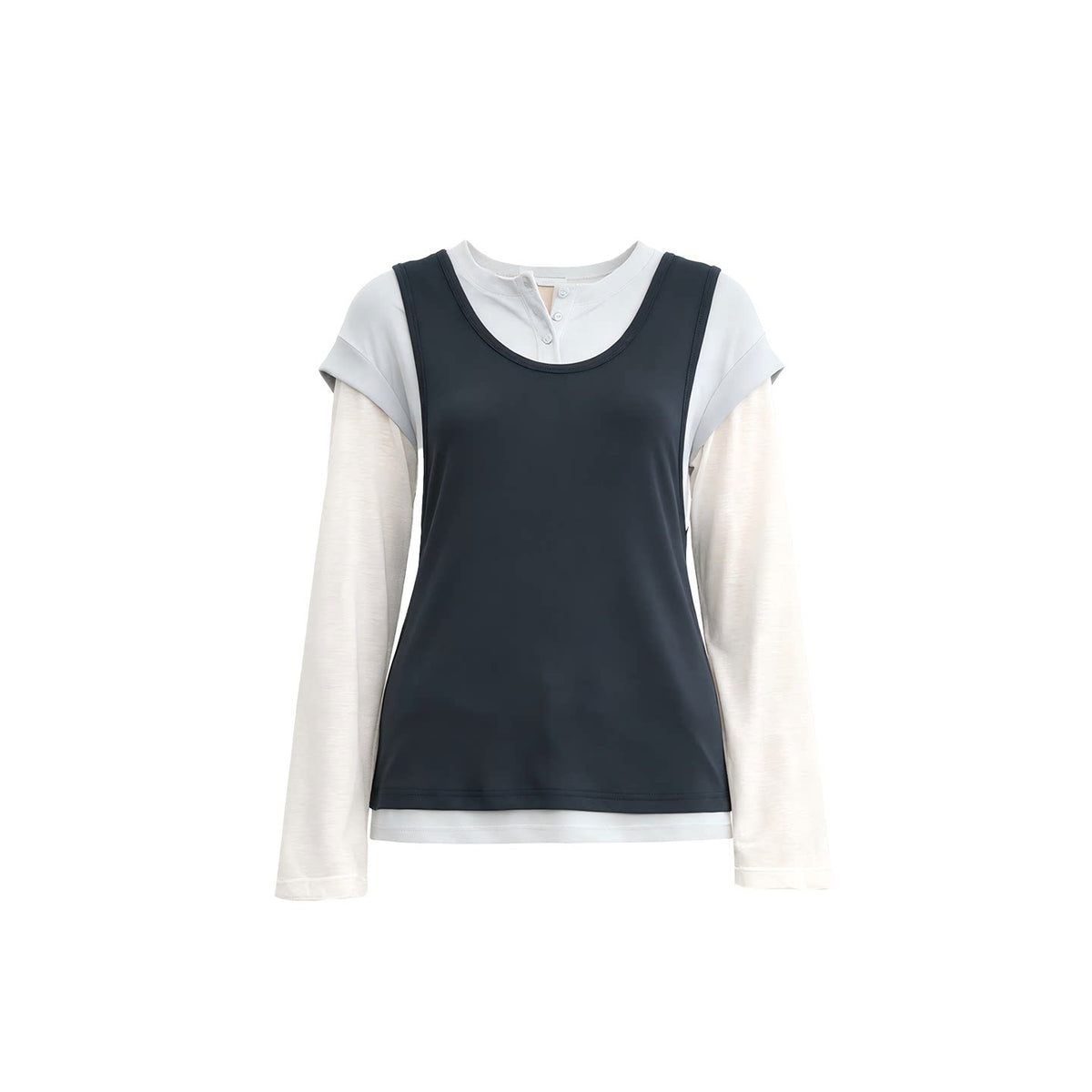 LAYERED VEST & LONG-SLEEVE TOP SET