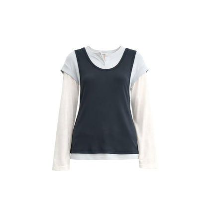 LAYERED VEST & LONG-SLEEVE TOP SET