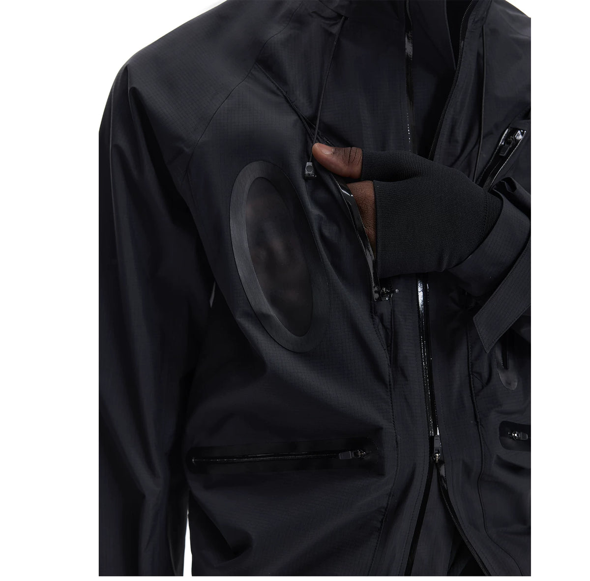 CURVED SEE-THROUGH WINDBREAKER JACKET