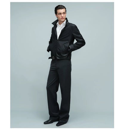 WAXED BUCKLE HEM JACKET ブラック