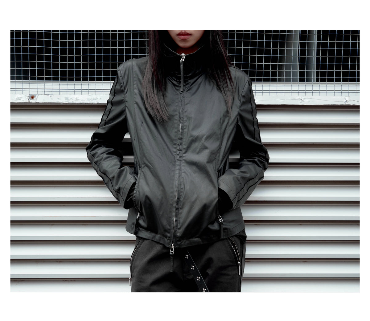 WAX COATED STAND-UP JACKET