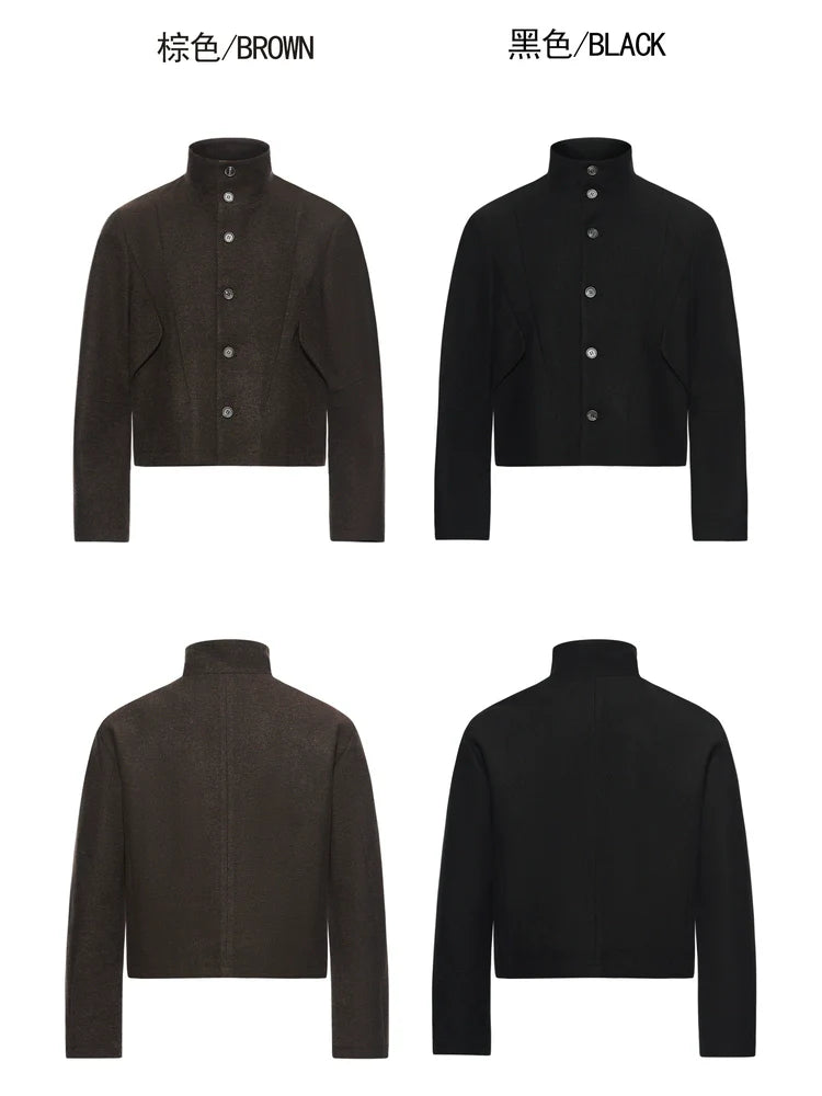 VINTAGE TWEED STAND COLLAR JACKET