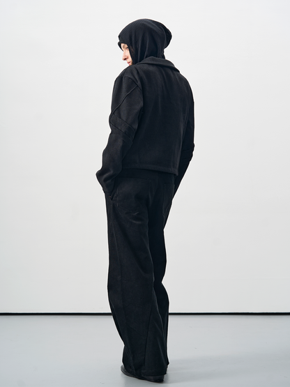 TEXTURED HIGH-LAPEL JACKET