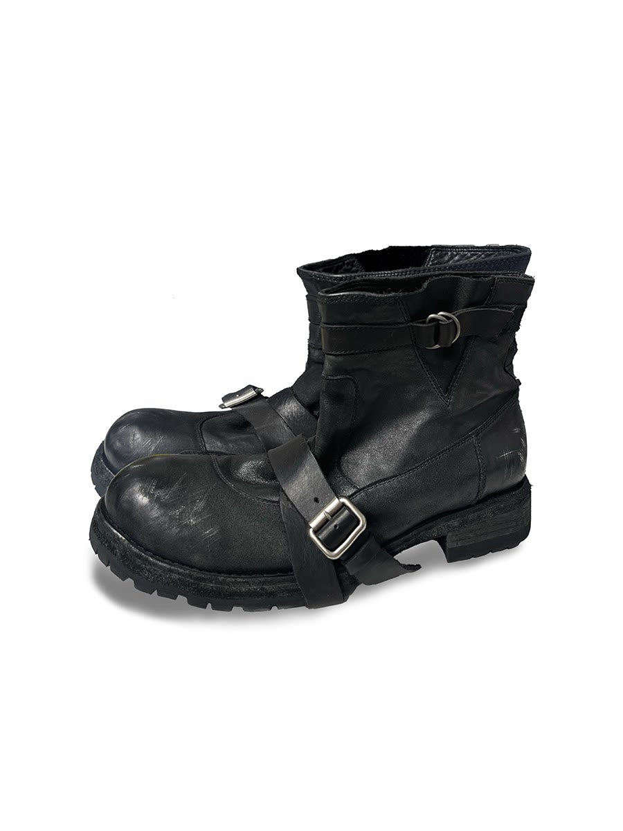 FROSTED LEATHER ENGINEER BOOTS