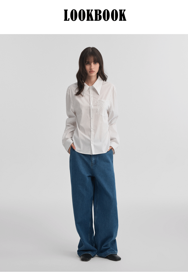 POINT COLLAR STRIPE SHIRT 6
