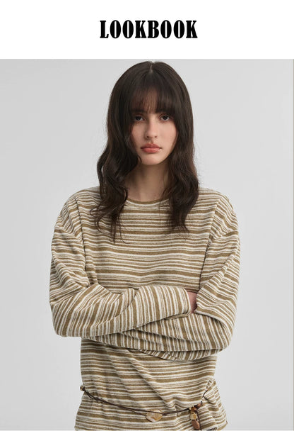 STRIPED FLEECE LONG SLEEVE TOP 6