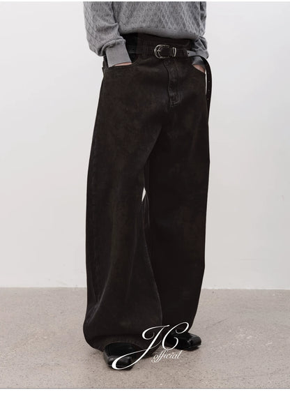 DISTRESSED BLACK DENIM PANTS