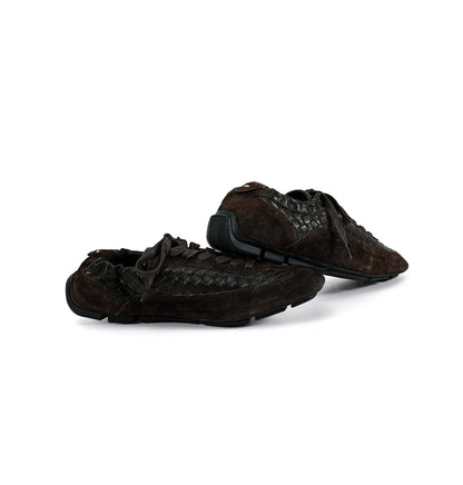 WOVEN SUEDE RACING SHOES ブラウン