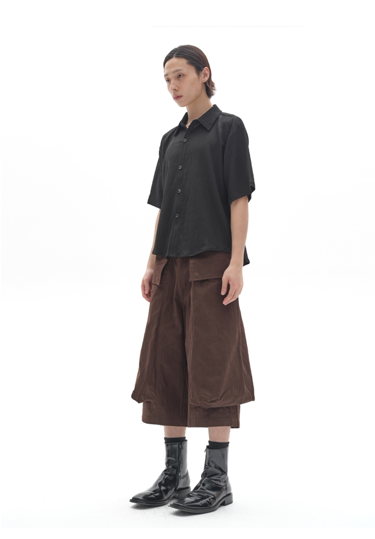 3D POCKETED CROP SHORTS