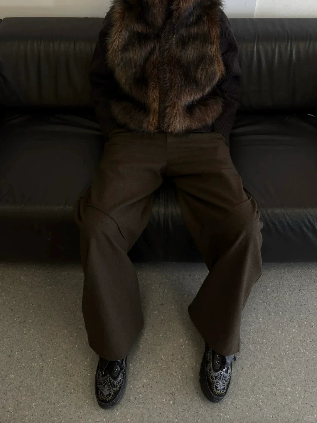 CURVED PATCHWORK LOOSE PANTS