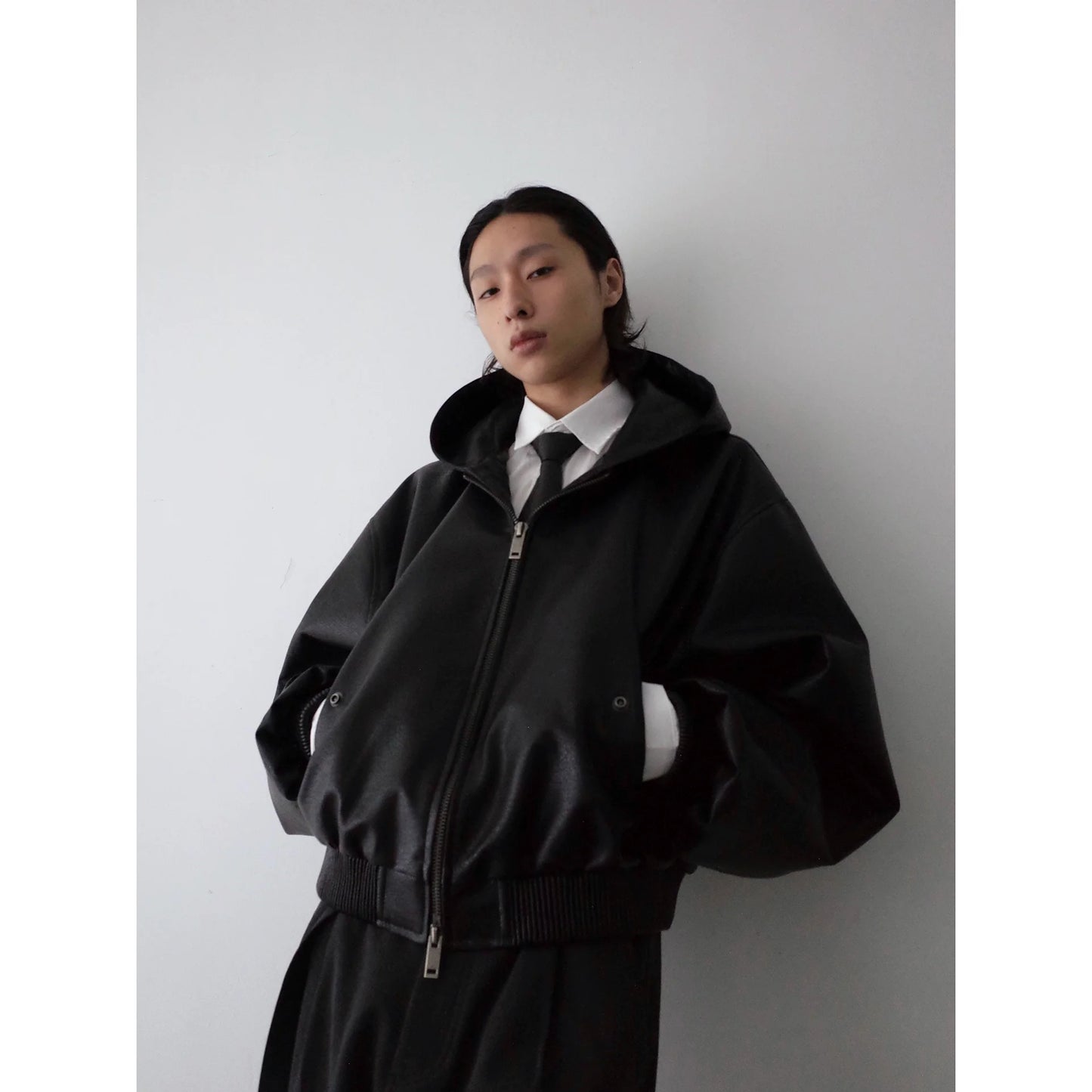 RETRO FLIGHT LEATHER HOODIE