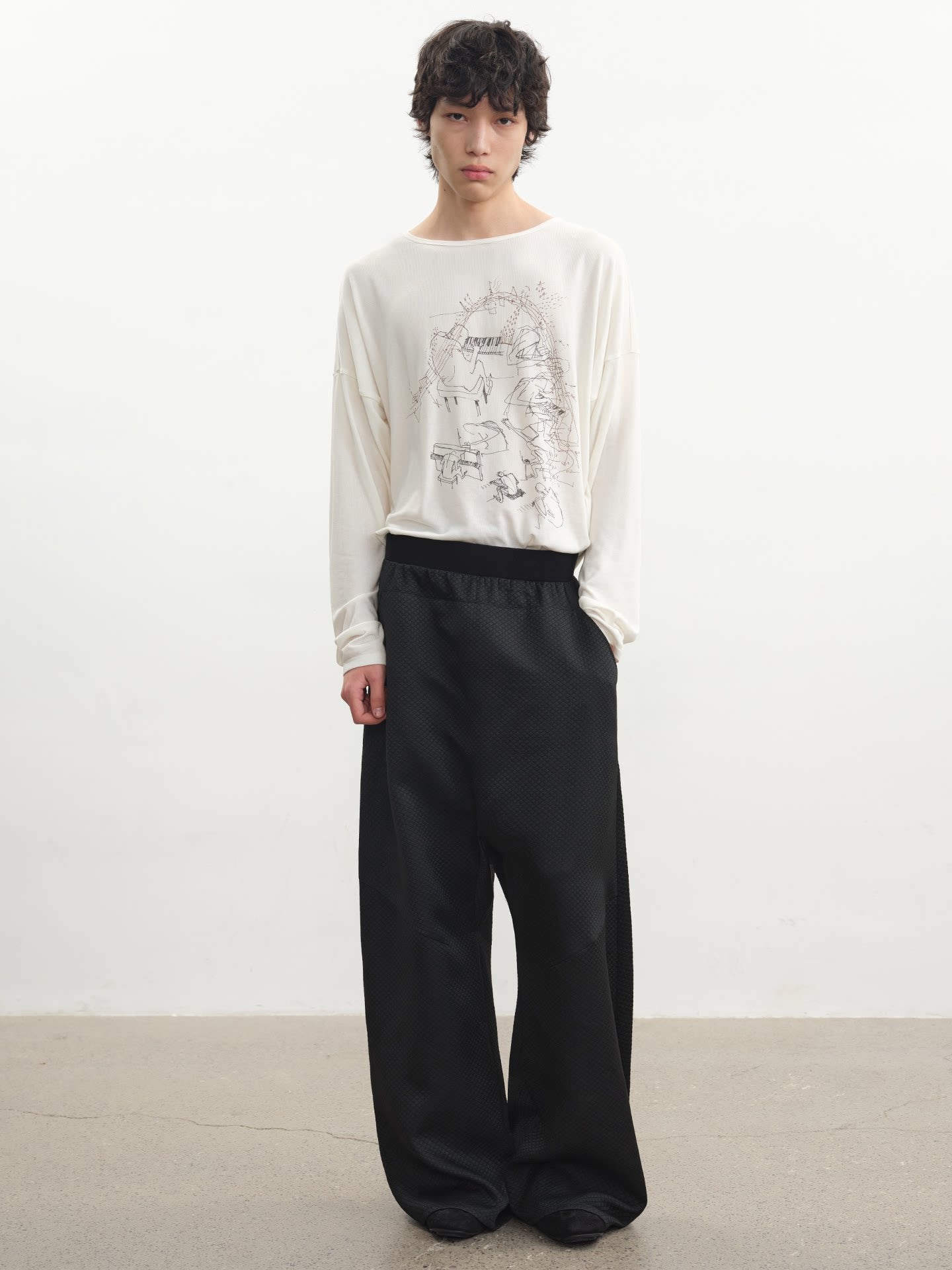 QUILTED LOW-RISE PANTS