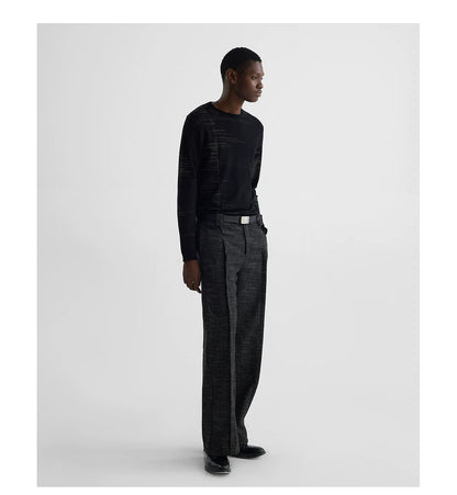 LINE JACQUARD LONG SLEEVE KNIT