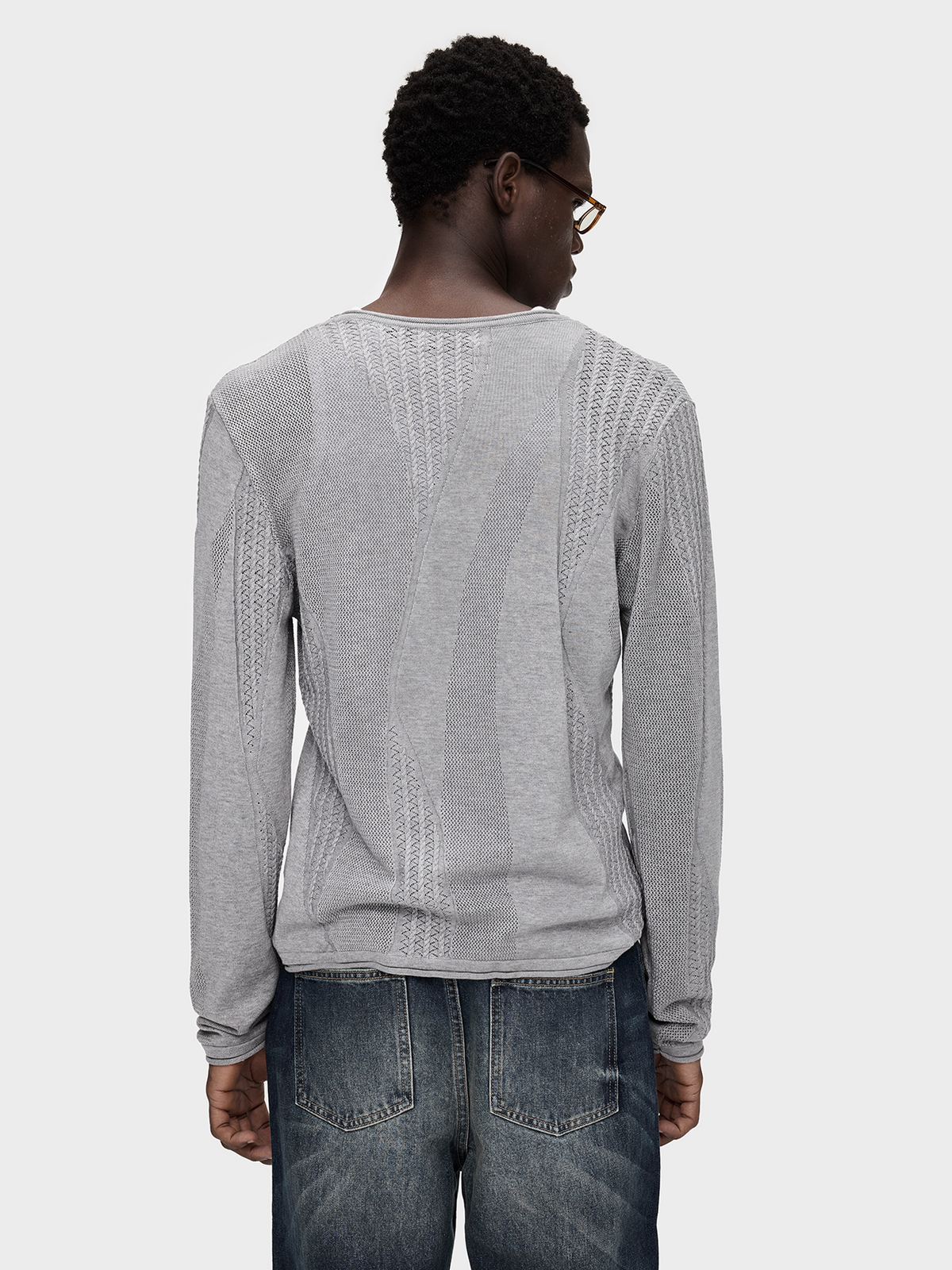 MIXED STITCH OPENWORK KNIT 32