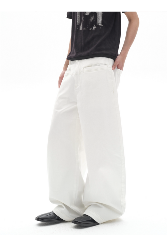 ELEGANT WIDE-LEG DENIM PANTS