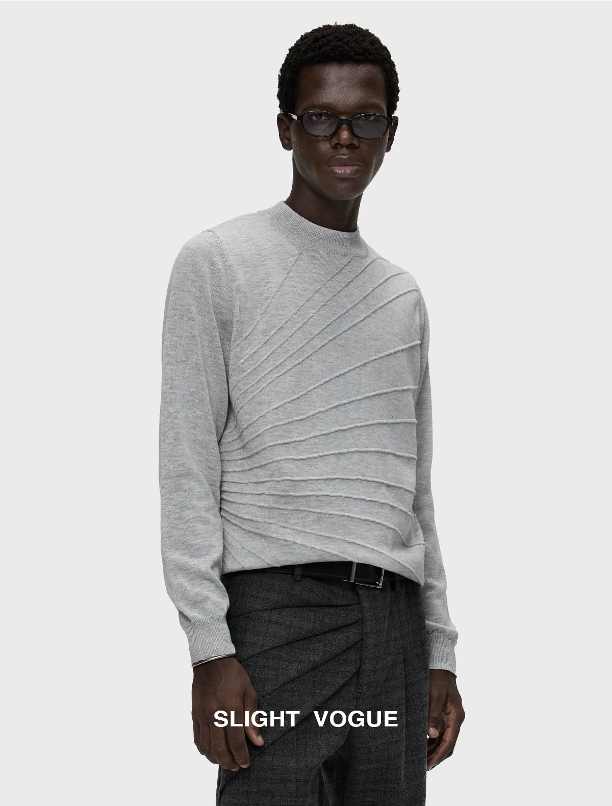 SCULPTED JACQUARD LONG SLEEVE KNIT 6