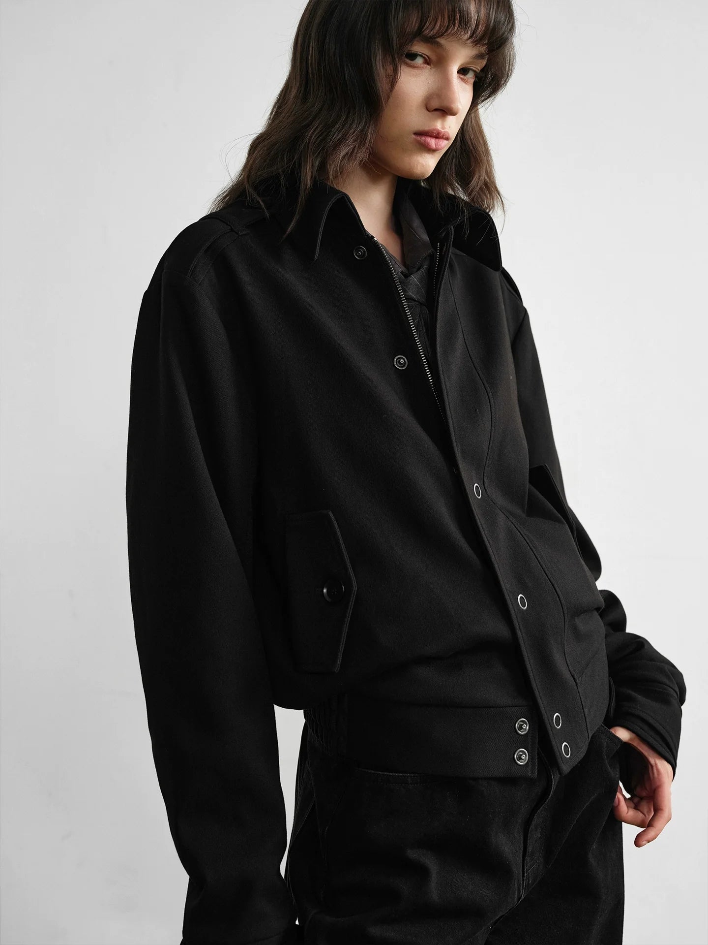 CASUAL WOOL BLEND HARRINGTON JACKET