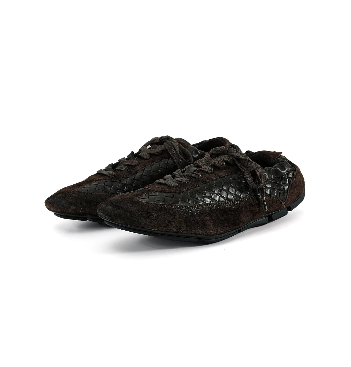 WOVEN SUEDE RACING SHOES ブラウン