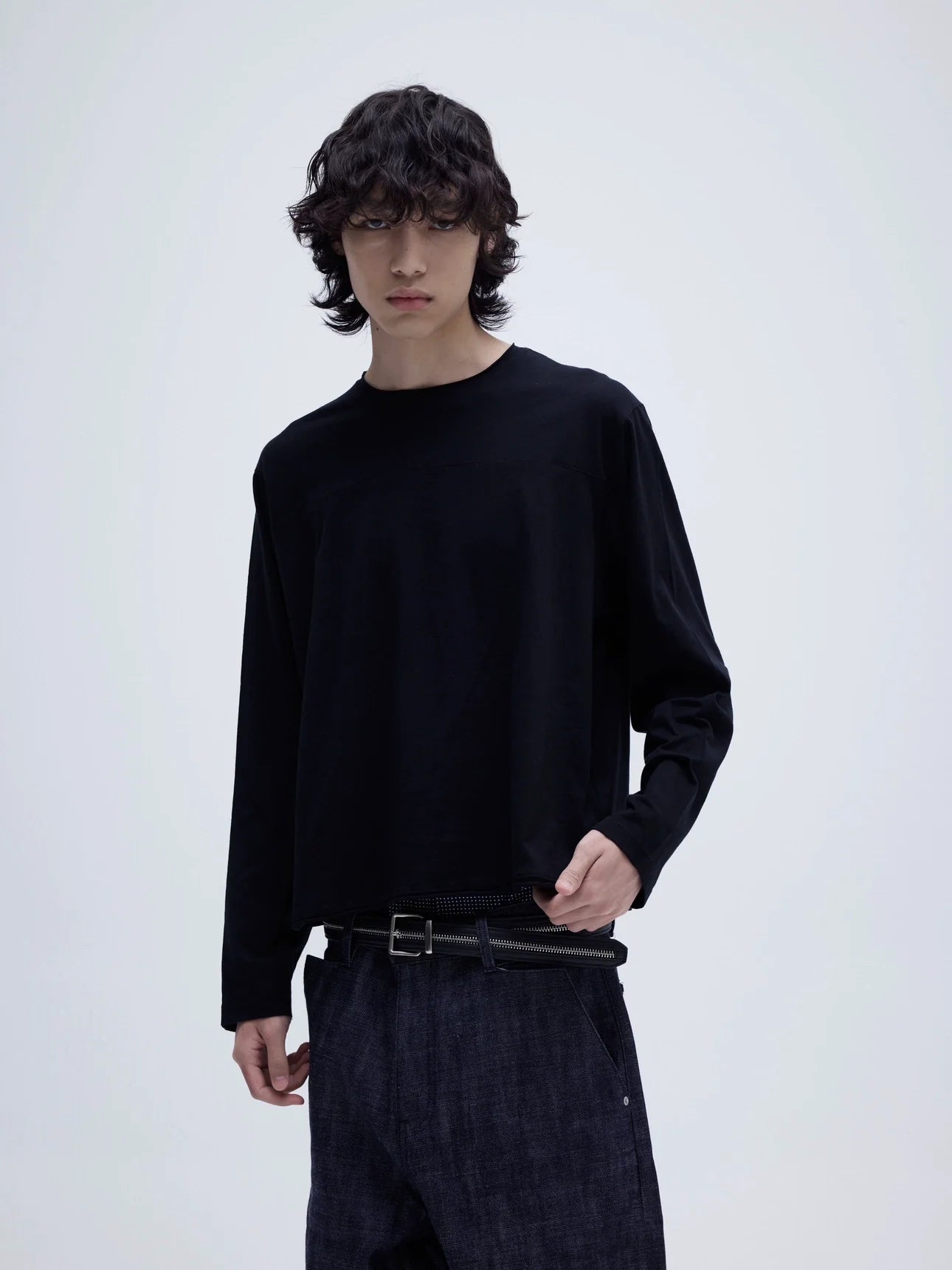 TEXTURED COTTON LINEN TAILORED SHIRT