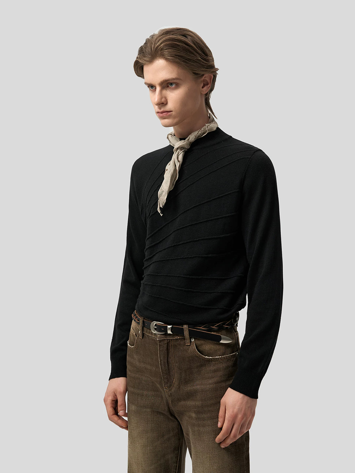 SCULPTED JACQUARD LONG SLEEVE KNIT 17