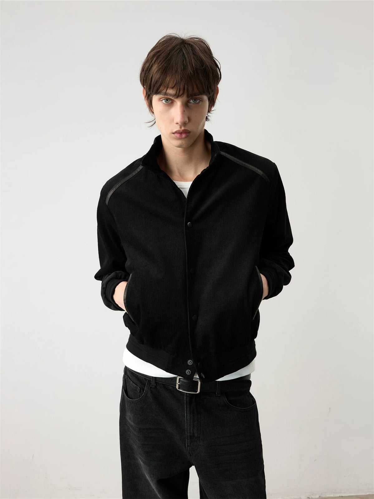 CORDUROY AND LEATHER PATCHWORK JACKET
