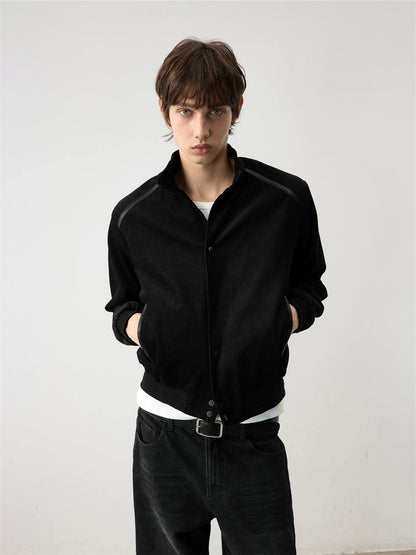 CORDUROY AND LEATHER PATCHWORK JACKET