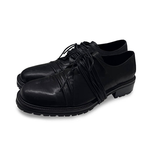 DISTRESSED LEATHER DERBY SHOES