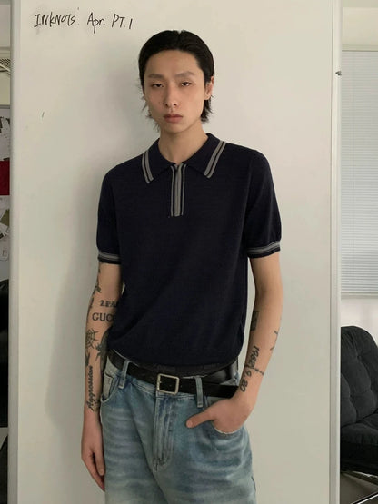COLOR BLOCK KNITTED SHIRT