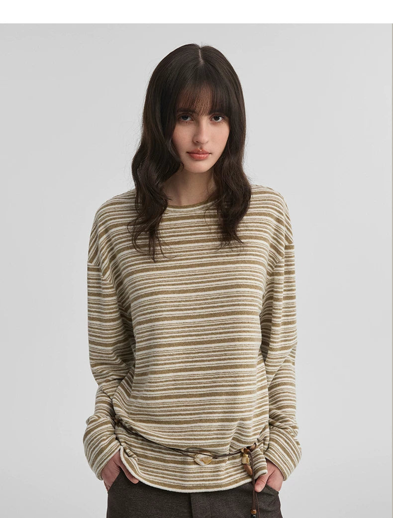 STRIPED FLEECE LONG SLEEVE TOP 9