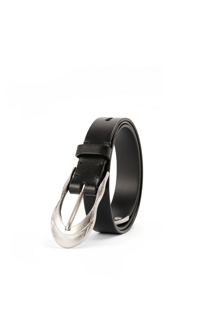 SILVER-PLATED LEATHER BELT