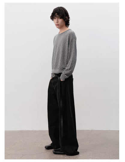 DISTRESSED BLACK DENIM PANTS