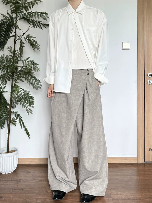 IRREGULAR SPLICE SUIT PANTS