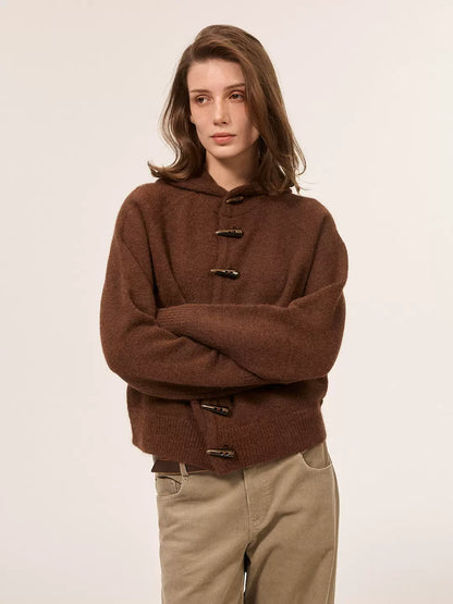 TOGGLE HOODED KNIT CARDIGAN 3
