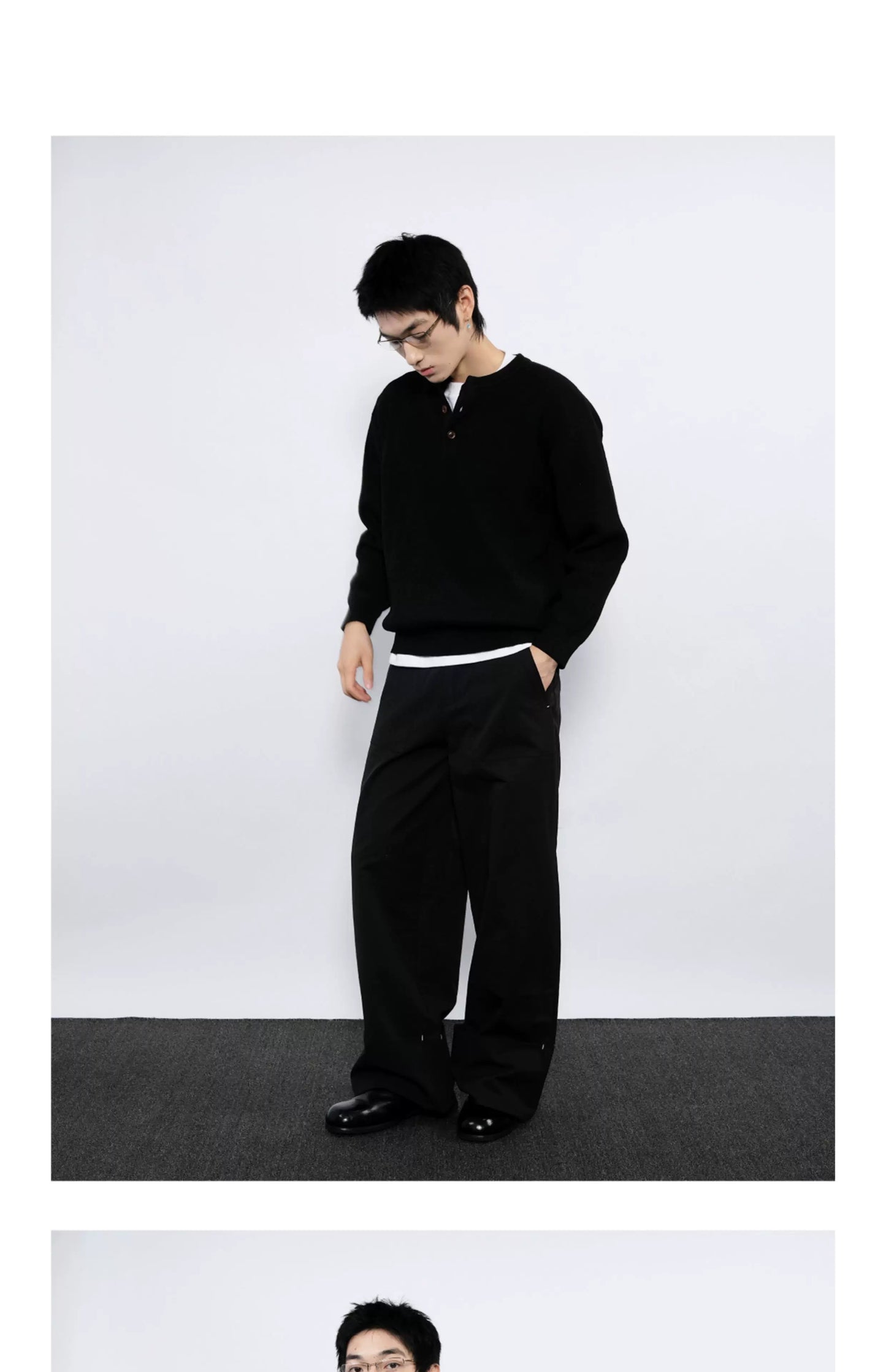 STURDY WIDE-CUFF CASUAL PANTS
