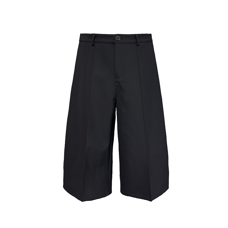 CURVED PLEATED PANTS