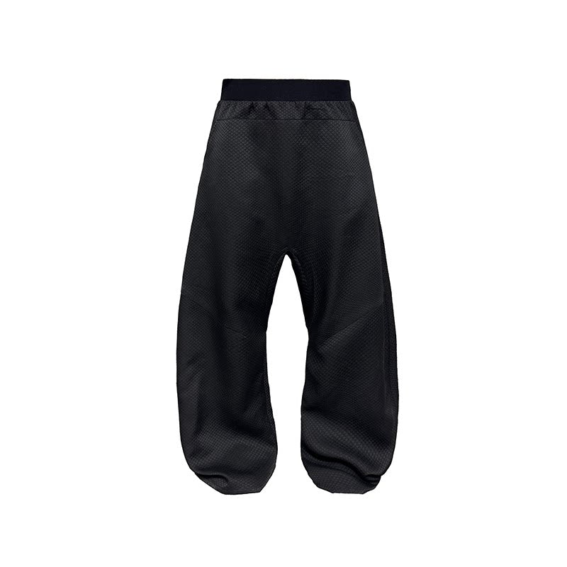 QUILTED LOW-RISE PANTS
