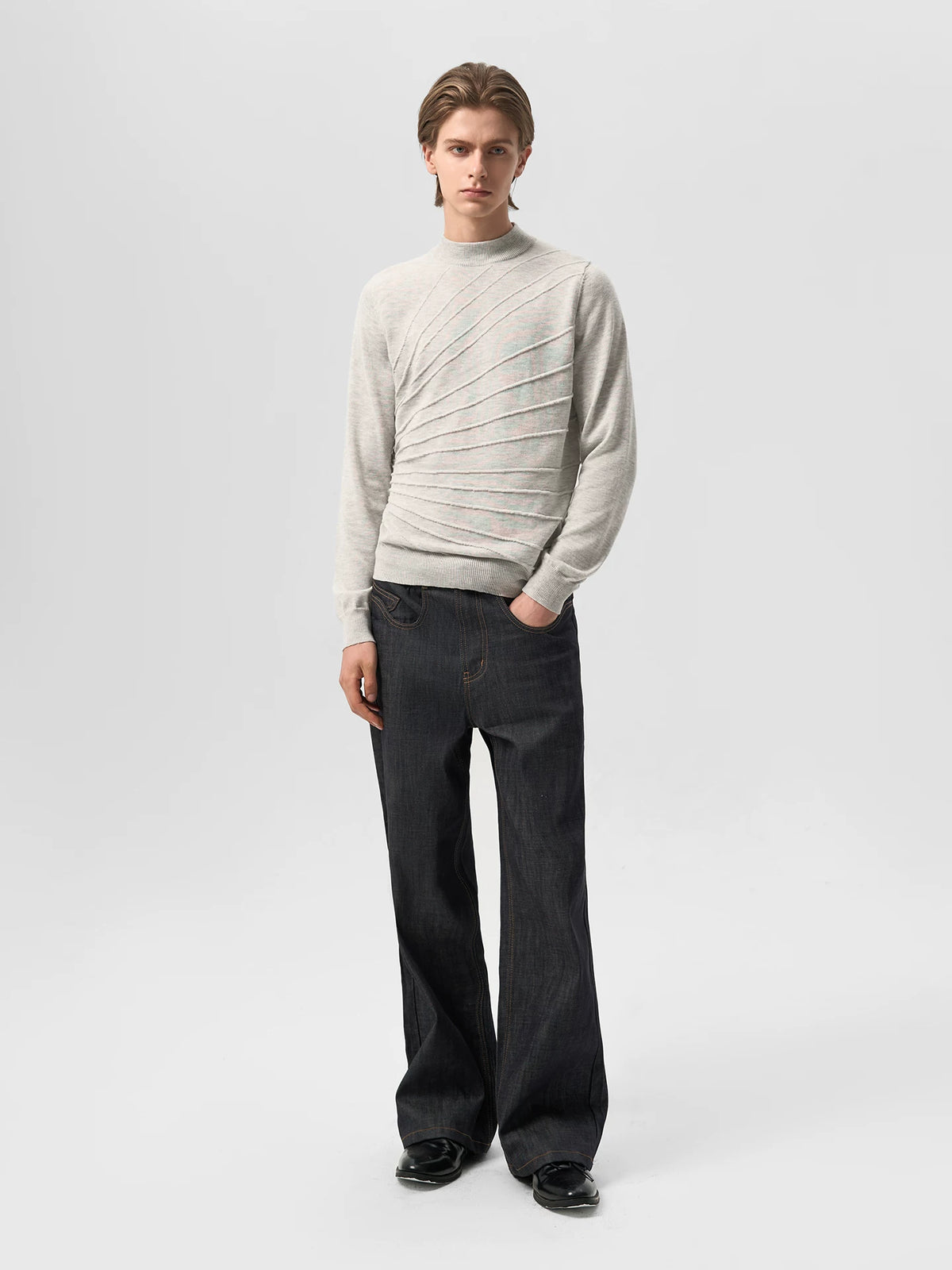 SCULPTED JACQUARD LONG SLEEVE KNIT 21