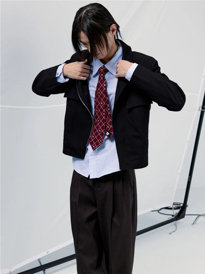 DECONSTRUCTED SUIT JACKET WITH ZIPPER