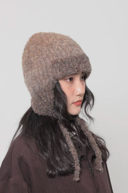 MELANGE EARFLAP KNIT CAP 12