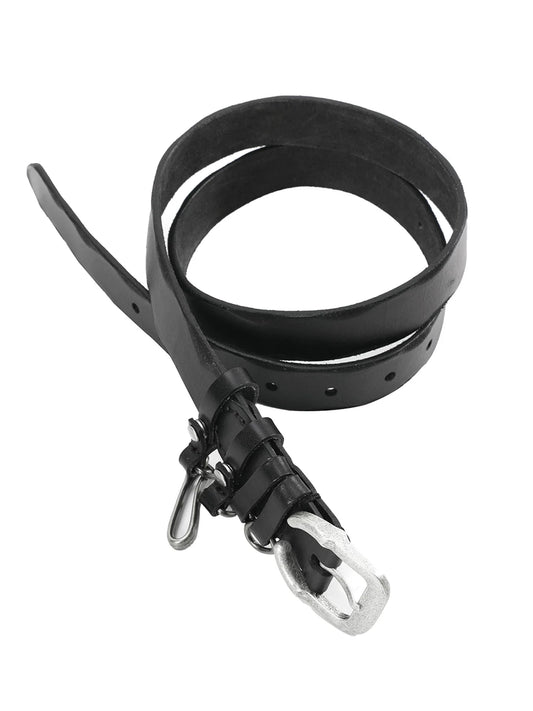FLOCKED LEATHER BELT