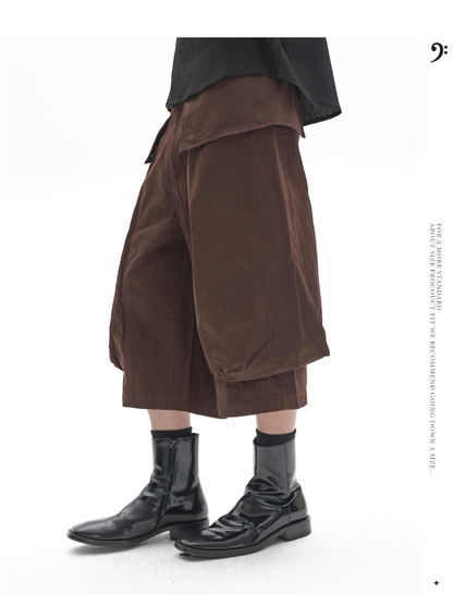 3D POCKETED CROP SHORTS