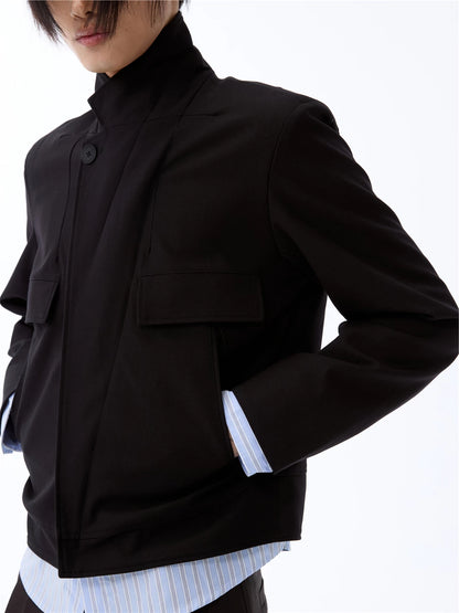 DECONSTRUCTED SUIT JACKET WITH ZIPPER