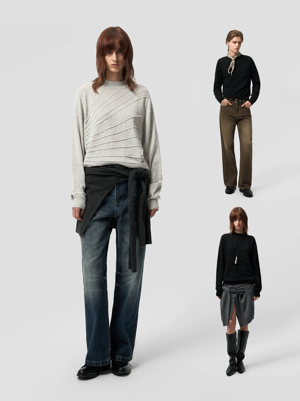 SCULPTED JACQUARD LONG SLEEVE KNIT 9